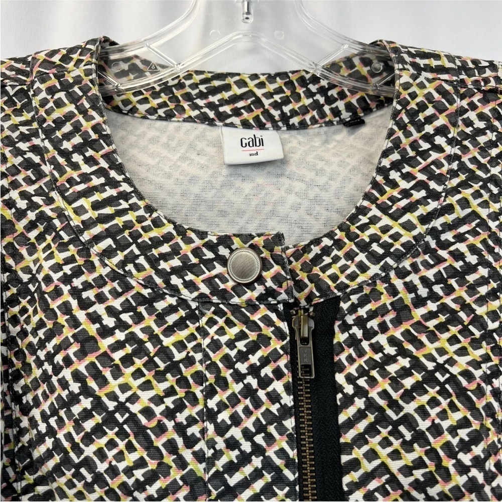 Cabi Womens Multicolor Geometric Long Sleeve Full Zip Motorcycle Jacket Size M - Picture 4 of 9